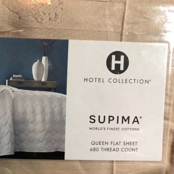 HOTEL COLLECTION QUEEN FLAT SHEET 680TC SAND - Picture 3 of 3